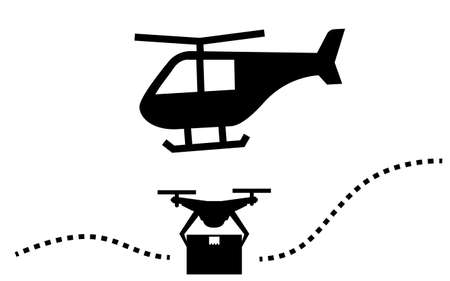 A simple icon showing drone legislation and collision prevention complianceのイラスト素材