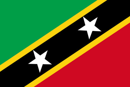 The national flag of the world, Saint Kitts and Nevisのイラスト素材