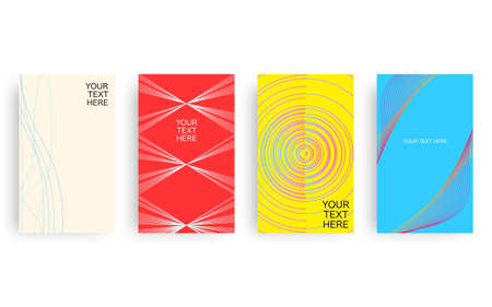 Four card designs with abstract backgrounds, pretty colors.のイラスト素材