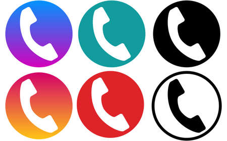 6 types of call iconsのイラスト素材