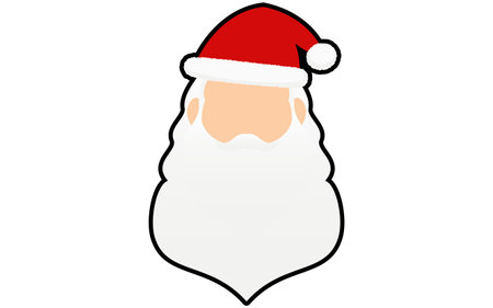 Grandpa Santa Claus face icon, with borderのイラスト素材