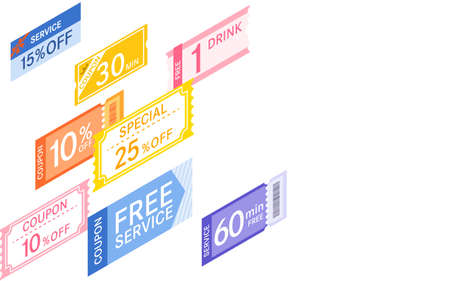 Lots of great coupons, isometric.のイラスト素材