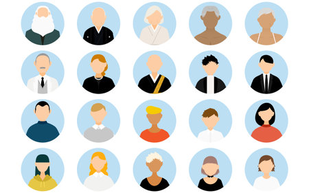 20 people icons, circularのイラスト素材