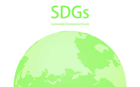 SDGs, green earth and SDGs textのイラスト素材