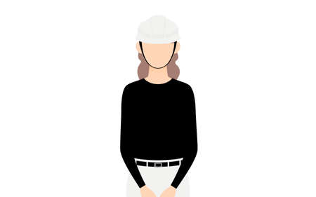 Carpenter woman pose, Waiting with hands together in front of youのイラスト素材