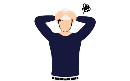 Carpenter man pose, Worry with your head