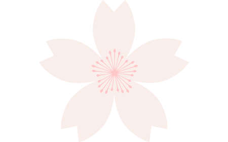 Cherry blossoms, light pink petals and pink stamensのイラスト素材