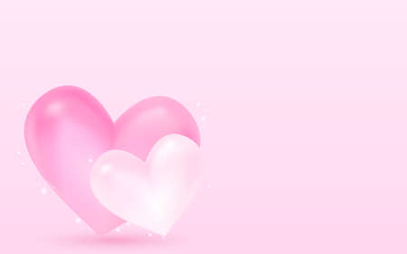 Glittery and stylish 3D heart for Valentine's Day, copy space availableのイラスト素材