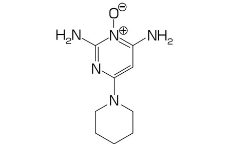 Structural formula of minoxidil, an ingredient used in AGA hair loss treatmentのイラスト素材