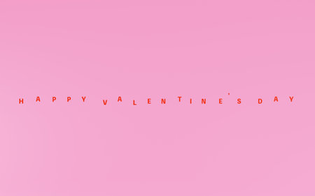 Happy Valentine's Day text and pink backgroundの写真素材