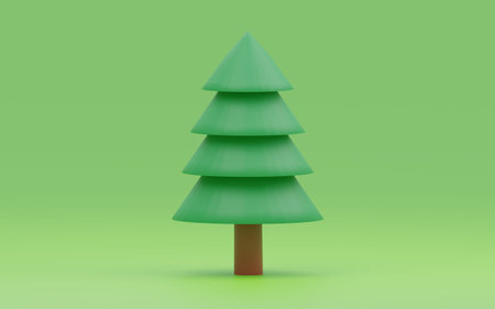 3DCG One cedar/conifer tree, with copy space