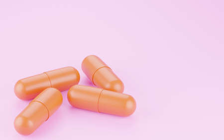 3DCG Capsule Drugs and Oral Antiviral Drugs Imageの写真素材