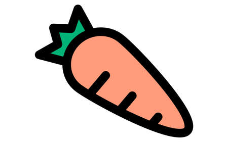 Simple line drawing, a single carrotのイラスト素材