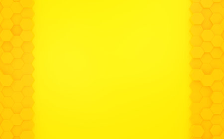 Abstract Irregularly aligned hexagons Image of honey with copy spaceの写真素材