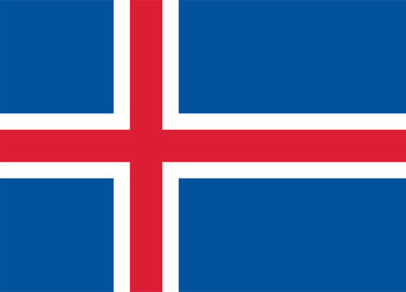 The national flag of the world, Icelandのイラスト素材