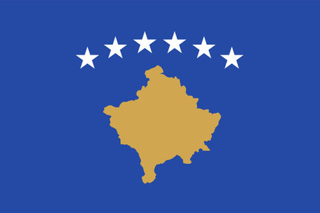The national flag of the world, Kosovoのイラスト素材