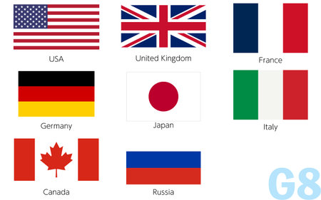 Flag set of G8 member countriesのイラスト素材