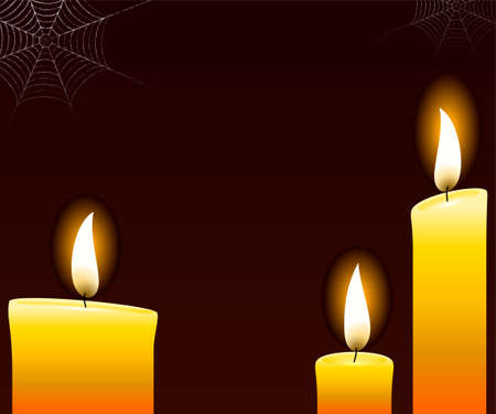 Halloween banner, glow-in-the-dark candlesのイラスト素材