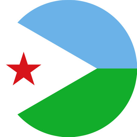 The national flag of the world, Djiboutiのイラスト素材