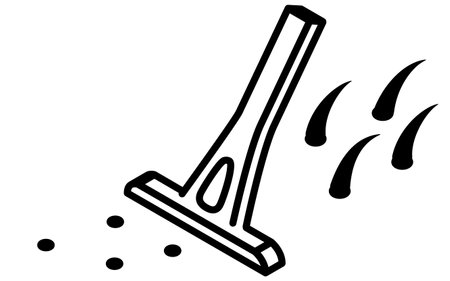 Illustration of image of T-shaped razor, hair removal and self-treatment Descriptionのイラスト素材