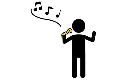 Simple pictogram of music, band vocalist, singer, Vector Illustrationのイラスト素材