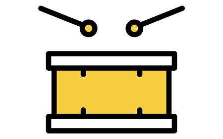 Music, simple drum icon (drummer), Vector Illustrationのイラスト素材