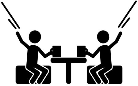 Image icon of a party in the middle of the night that causes noise problems, Vector Illustrationのイラスト素材