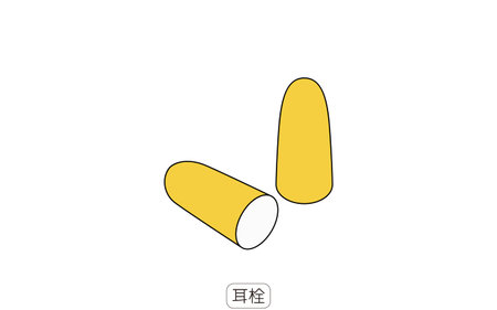 Earplugs Illustration of a handy noise reduction product - Translation: Earplugsのイラスト素材
