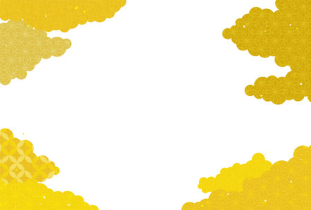 Japanese Pattern Sea of Clouds New Year's greeting card for the year of the Dragon 2024, Vector Illustrationのイラスト素材