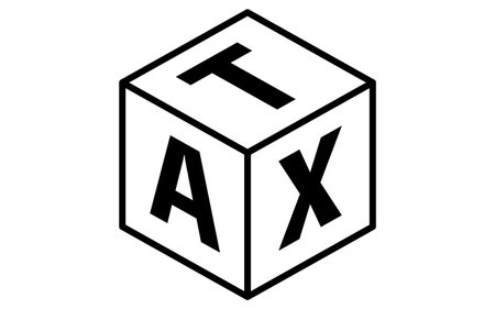 Isometric cube icon for TAX, Vector Illustrationのイラスト素材