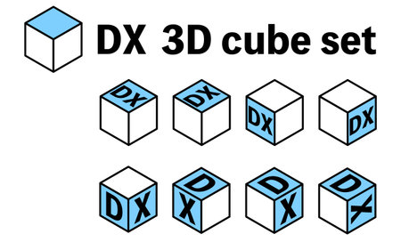 DX and simple cube set, title and heading decorationsのイラスト素材