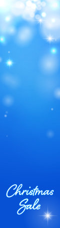 Christmas banner with glittering blue background, Vector Illustrationのイラスト素材