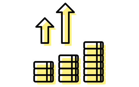 Icon with profit from investment, simple line drawing illustration, Vector Illustrationのイラスト素材