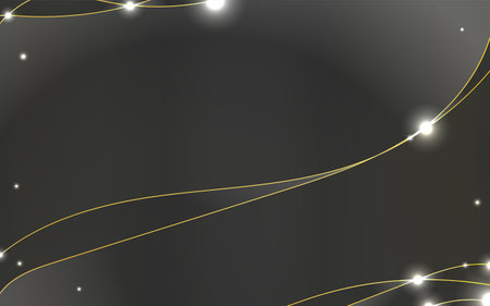 Glowing gold lines and black abstract background with Black Friday text, Vector Illustrationのイラスト素材