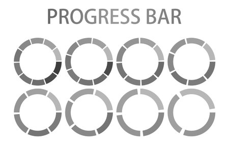 Simple monochrome progress bar, infographic, Vector Illustration