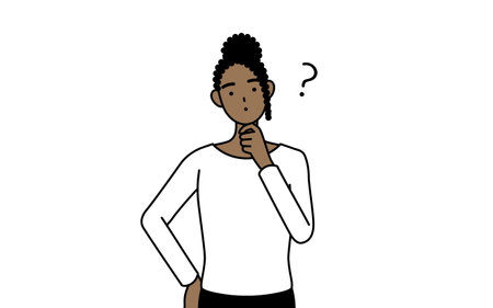 African-American woman nodding her head in question, Vector Illustrationのイラスト素材