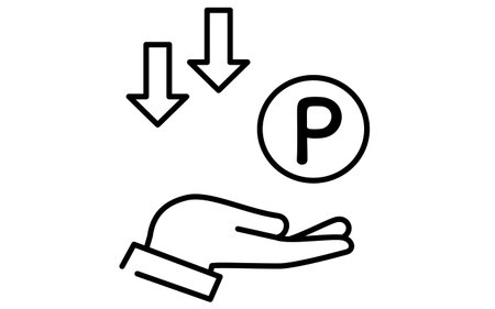 Icon with rewards points loss, simple line drawing illustration, Vector Illustrationのイラスト素材