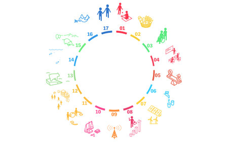 Illustration of SDG Goal Image Circle, Vector Illustration