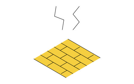 Home renovation, creaky flooring, simple isometric illustration, Vector Illustrationのイラスト素材