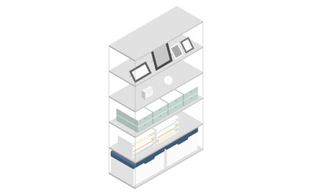 Interior: steel rack, isometric illustration, Vector Illustrationのイラスト素材