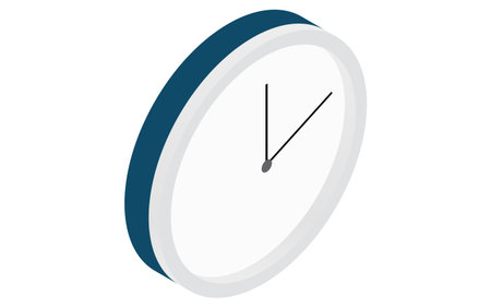 Interior: wall clock, isometric illustration, Vector Illustration