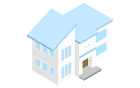 Rental Property: Building (detached single-family house), isometric illustration, Vector Illustrationのイラスト素材