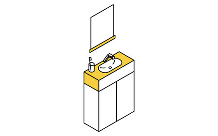 Rental Facilitiesï¼Independent wash stand, Isometric illustration, Vector Illustrationのイラスト素材