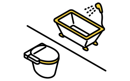For Rent: Separate bath and toilet, isometric illustration, Vector Illustrationのイラスト素材