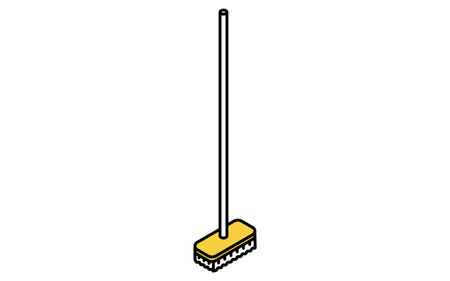 Cleaning supplies: deck brush, isometric illustration, Vector Illustrationのイラスト素材