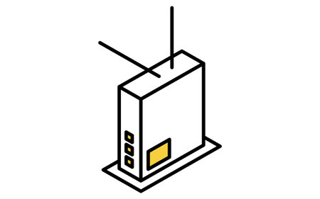 Black appliances: routers, isometric illustrations, Vector Illustrationのイラスト素材
