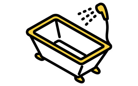 For Rent: Cat's Paw Bathtub, Isometric Illustration, Vector Illustrationのイラスト素材