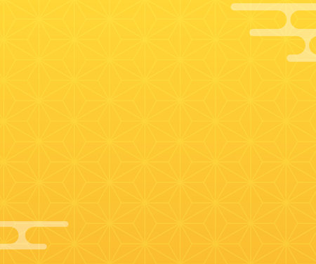 Japanese banner with Japanese Patterns and Haze, Vector Illustrationのイラスト素材