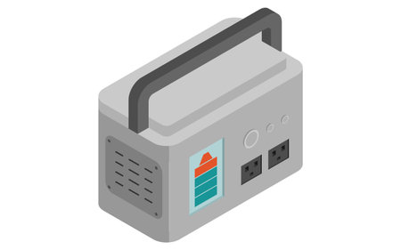 Eemergency kit of Emergency battery, simple isometric illustration, Vector Illustrationのイラスト素材