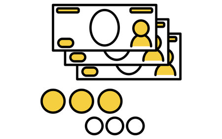 Simple line drawing icon of emergency kit, cash(banknotes and coins), Vector Illustrationのイラスト素材